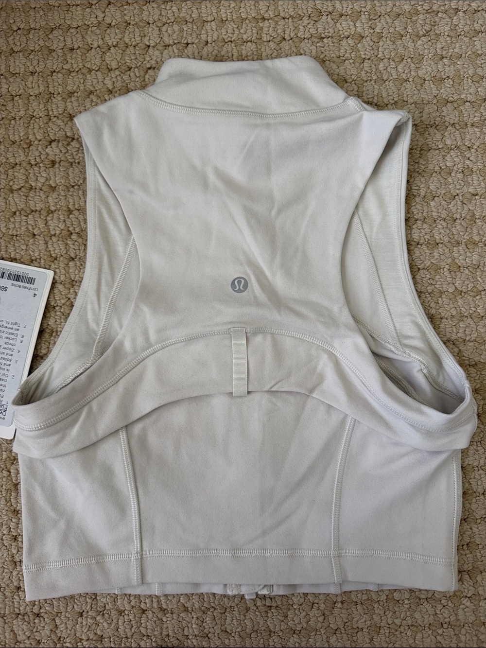 lululemon Define Cropped Full-Zip Tank Luon in Bone - Picture 2 of 3